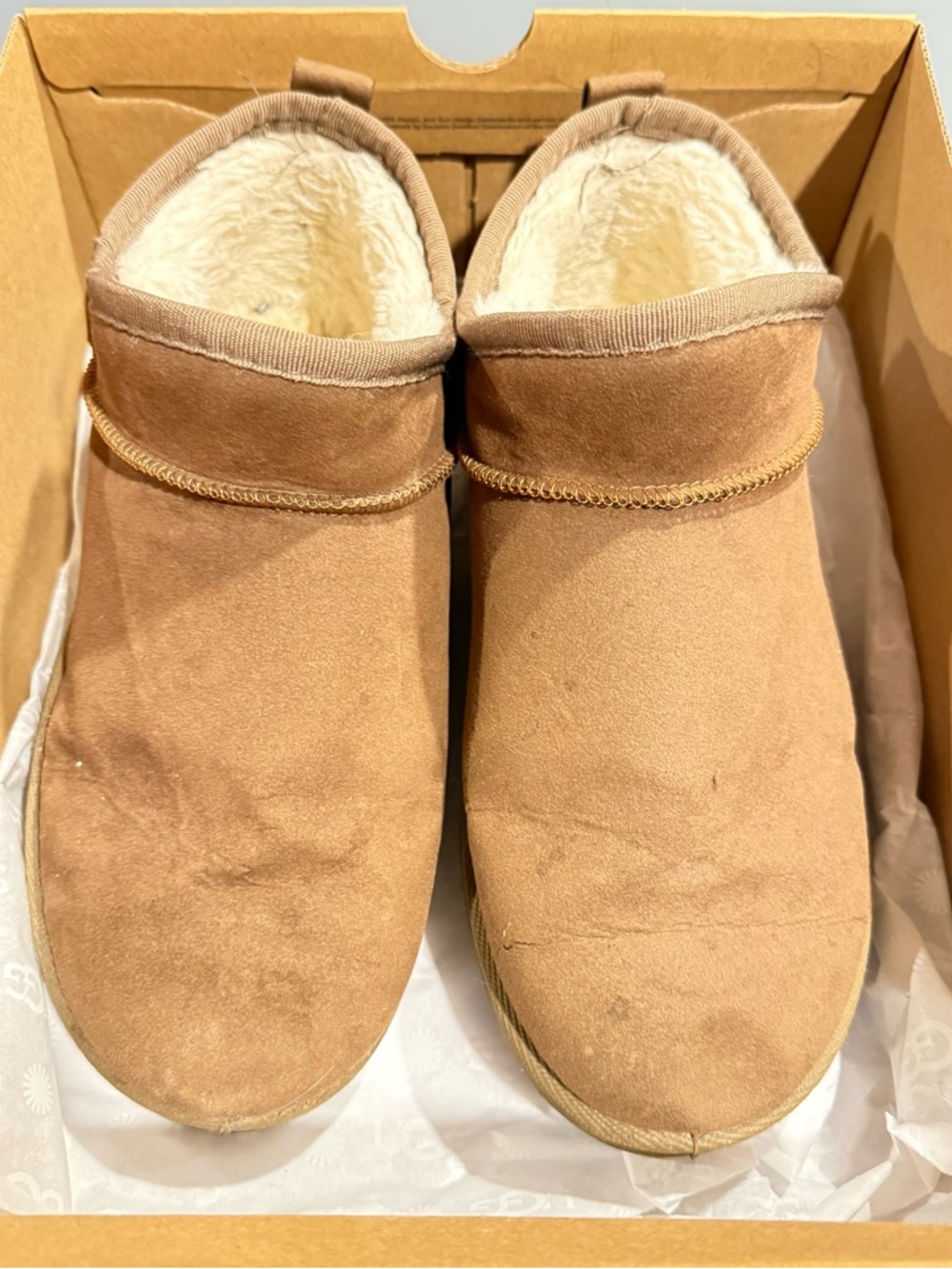 Cozy Faux-Suede Fleece Lined Ankle Booties - Camel, Women’s size EU 39